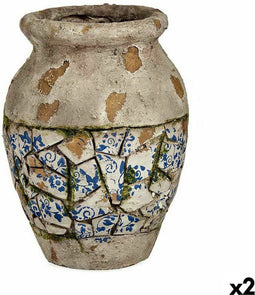 Decoratief tuinfiguur Vaas Polyresin 25 x 32,5 x 25 cm (2 Stuks)