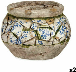 Decoratief tuinfiguur Vaas Polyresin 28 x 19,5 x 28 cm (2 Stuks)