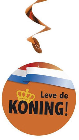 Decoratiespiraal - Leve de koning - Set van 2 - 75 cm - � 17 cm