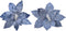 Decoratieve Bloem Blauw Polyester Kerstmis (Ø 34 x 6 cm)