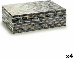 Decoratieve Doos Grijs Parelmoer spaanderplaat 15,2 x 7,2 x 25 cm (4 Stuks)