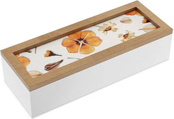 Decoratieve Doos Versa Bloemblaadjes Hout MDF 9 x 6 x 24 cm