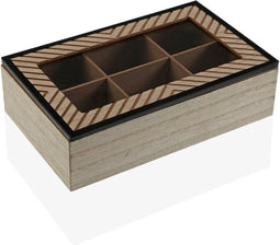 Decoratieve Doos Versa Cohen Hout Minimalist Hout MDF (17 x 7 x 24 cm)