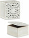 Decoratieve Doos Wit Hout 11,5 x 8 x 11,5 cm (6 Stuks)