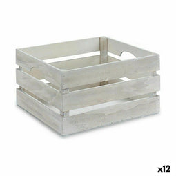 Decoratieve Doos Wit Hout 36 x 18 x 26 cm (12 Stuks)