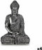 Decoratieve figuren Boeddha Zittend Zilverkleurig 17 x 32,5 x 22 cm (4 Stuks)