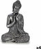Decoratieve figuren Boeddha Zittend Zilverkleurig 22 x 33 x 18 cm (4 Stuks)