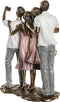 Decoratieve figuren DKD Home Decor 18 x 10 x 25 cm Roze Gouden Wit Familie (2 Stuks)