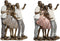 Decoratieve figuren DKD Home Decor 18 x 10 x 25 cm Roze Gouden Wit Familie (2 Stuks)