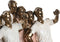 Decoratieve figuren DKD Home Decor 18 x 10 x 25 cm Roze Gouden Wit Familie (2 Stuks)