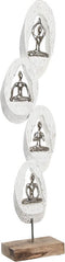 Decoratieve figuren DKD Home Decor 18 x 9 x 69 cm Bruin Aluminium Wit Mangohout Yoga