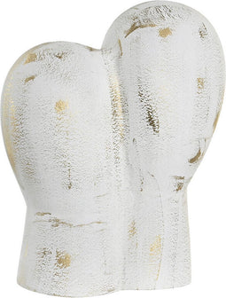 Decoratieve figuren DKD Home Decor 23 x 10 x 30 cm Gezicht Gouden Aluminium Wit