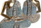 Decoratieve figuren DKD Home Decor 23 x 13 x 34 cm Blauw Boeddha Turkoois Orientaals Decapé (2 Stuks)