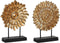 Decoratieve figuren DKD Home Decor 25 x 8 x 34 cm Zwart Gouden Modern Cirkels (2 Stuks)