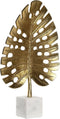 Decoratieve figuren DKD Home Decor 28 x 7,5 x 47 cm Gouden Wit Tropisch Blad van een plant