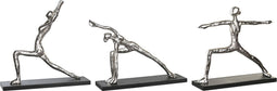 Decoratieve figuren DKD Home Decor 33 x 10 x 35 cm Zilverkleurig Zwart Indiaas Yoga (3 Stuks)