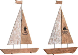 Decoratieve figuren DKD Home Decor 36,5 x 10 x 54 cm 37,5 x 10 x 48 cm Bruin (2 Stuks)