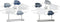 Decoratieve figuren DKD Home Decor 63 x 9 x 44 cm Grijs Blauw Wit Spiralen (2 Stuks)