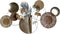 Decoratieve figuren DKD Home Decor 90 x 8,3 x 49 cm Grijs Gouden Koper Cirkels