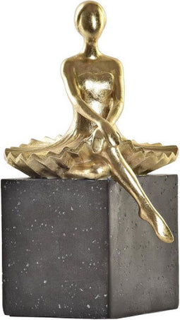 Decoratieve figuren DKD Home Decor Ballerina Gouden Hars Donker grijs (21,5 x 23 x 32 cm)