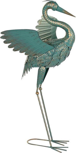 Decoratieve figuren DKD Home Decor Blauw Metaal Reiger (35 x 48 x 83 cm)