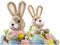Decoratieve figuren DKD Home Decor Blauw Roze Bruin Polyester Konijnenvlees Vezel Shabby Chic (23 x 15 x 29 cm) (2 Stuks)