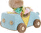 Decoratieve figuren DKD Home Decor Blauw Roze Bruin Polyester Konijnenvlees Vezel Shabby Chic (23 x 15 x 29 cm) (2 Stuks)