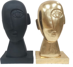 Decoratieve figuren DKD Home Decor Gezicht Hars (14,5 x 10,5 x 27,5 cm) (2 Stuks)