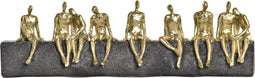 Decoratieve figuren DKD Home Decor Gouden Hars Donker grijs Personen Modern (45,3 x 6,8 x 13,7 cm)