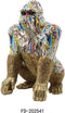 Decoratieve figuren DKD Home Decor Gouden Hars Multicolour Gorilla (28,5 x 26,5 x 41 cm)
