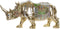 Decoratieve figuren DKD Home Decor Gouden Hars Multicolour Neushoorn (55 x 17,5 x 25 cm)