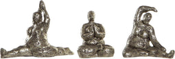 Decoratieve figuren DKD Home Decor Gouden Hars Yoga Modern (11 x 22,5 x 17 cm) (3 Stuks)