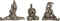 Decoratieve figuren DKD Home Decor Gouden Hars Yoga Modern (11 x 22,5 x 17 cm) (3 Stuks)