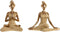 Decoratieve figuren DKD Home Decor Gouden Hars Yoga Modern (19,5 x 11,5 x 18 cm) (2 Stuks)