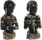 Decoratieve figuren DKD Home Decor Hars Koloniaal Afrikaanse (20,5 x 18 x 35 cm) (2 Stuks)