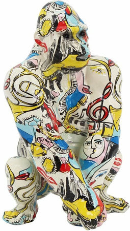Decoratieve figuren DKD Home Decor Hars Multicolour Gorilla Modern (14 x 13 x 22 cm)