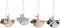 Decoratieve figuren DKD Home Decor Hars Multicolour Hond Shabby Chic (18 x 12,5 x 16 cm) (4 Stuks)