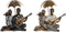 Decoratieve figuren DKD Home Decor Hars Multicolour Modern Koppel (18 x 11 x 12,5 cm) (18 x 11 x 17 cm) (2 Stuks)