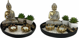Decoratieve figuren DKD Home Decor Hars Orientaals Tuin (26 x 26 x 18 cm) (2 Stuks)