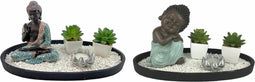 Decoratieve figuren DKD Home Decor Hars Steen Orientaals Tuin (32 x 16,5 x 15,5 cm) (2 Stuks)