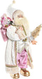 Decoratieve figuren DKD Home Decor Kerstmis Kerstman Grijs Roze Hout Polyester PVC (32 x 20 x 60 cm)