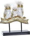 Decoratieve figuren DKD Home Decor Koffer Uilen Zwart Gouden Wit Hars Traditioneel (24 x 9 x 26 cm)