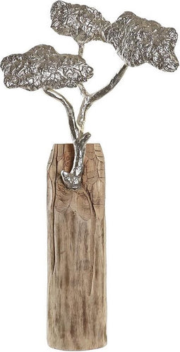 Decoratieve figuren DKD Home Decor Koffer Ziverachtig Boomstructuur Bruin Aluminium Koloniaal Mangohout (26 x 11 x 51 cm)