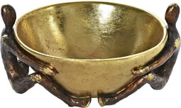 Decoratieve figuren DKD Home Decor Kom Gouden Koper Hars Personen Modern (23 x 20 x 12 cm)