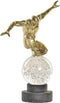 Decoratieve figuren DKD Home Decor Kristal Gouden Hars Mannen (28 x 12 x 38 cm)