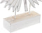 Decoratieve figuren DKD Home Decor Metaal Wit Tropisch Hout MDF Blad van een plant (36 x 7 x 46 cm)