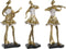 Decoratieve figuren DKD Home Decor Muziek Ballerina Gouden Hars (20 x 12 x 41,5 cm) (3 Stuks)