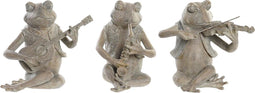 Decoratieve figuren DKD Home Decor Muzikant/Musicus Bruin Hars Kikker Shabby Chic (23 x 19,5 x 22,5 cm) (3 Stuks)