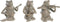 Decoratieve figuren DKD Home Decor Muzikant/Musicus Bruin Hars Kikker Shabby Chic (23 x 19,5 x 22,5 cm) (3 Stuks)