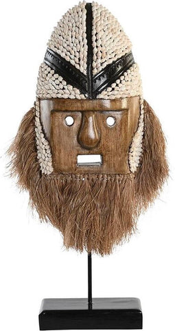 Decoratieve figuren DKD Home Decor Natuurlijk Wit Schelpen Masker (30 x 10 x 60 cm)